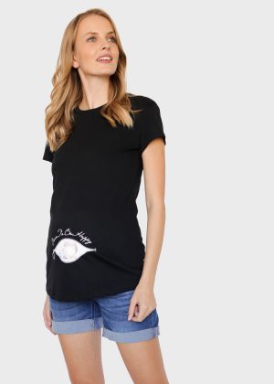 T-paita "Rubi" raskaana oleville naisille; musta/lapsi