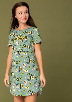 Ночная сорочка "Мелания" для беременных и кормящих; авокадо
